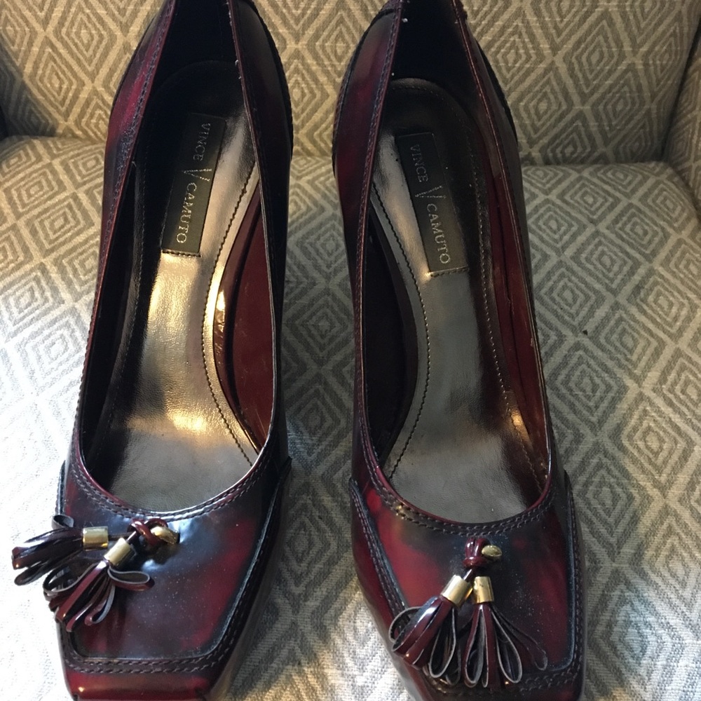 Vince Camuto Burgundy High Heel Loafers